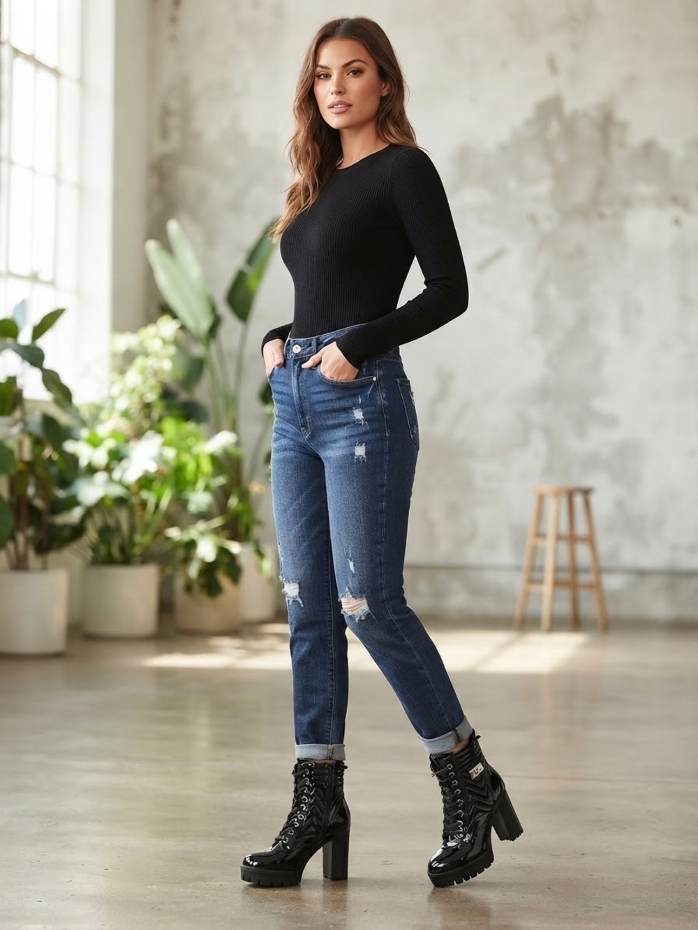 The Sellia C Combat Boots From GBG Los Angeles